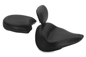 Yamaha Bolt Passenger Seat - Rear - Mustang Motorcycle - Standard Touring Recessed - Black - `14-`21